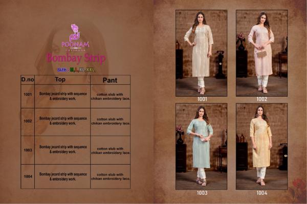 Poonam Bombay Strip Designer Kurti With Bottom 